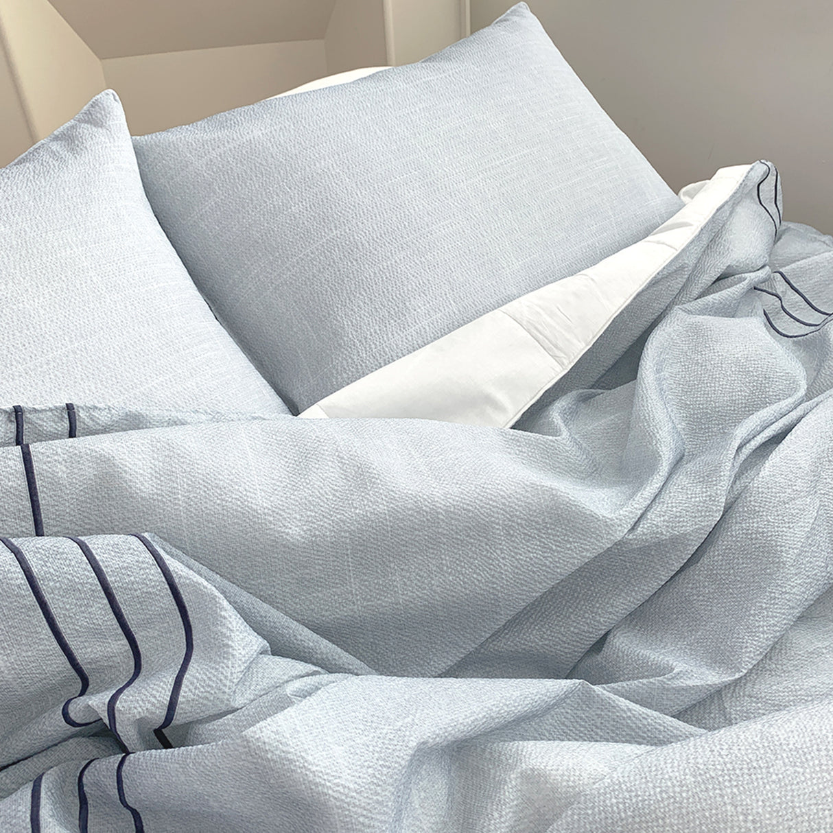 Flua Snow Comforter Set Double - WHITE
