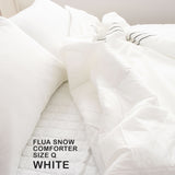 Flua Snow Comforter Set Double - WHITE