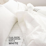 Flua Snow Comforter Set Double - WHITE - Front View