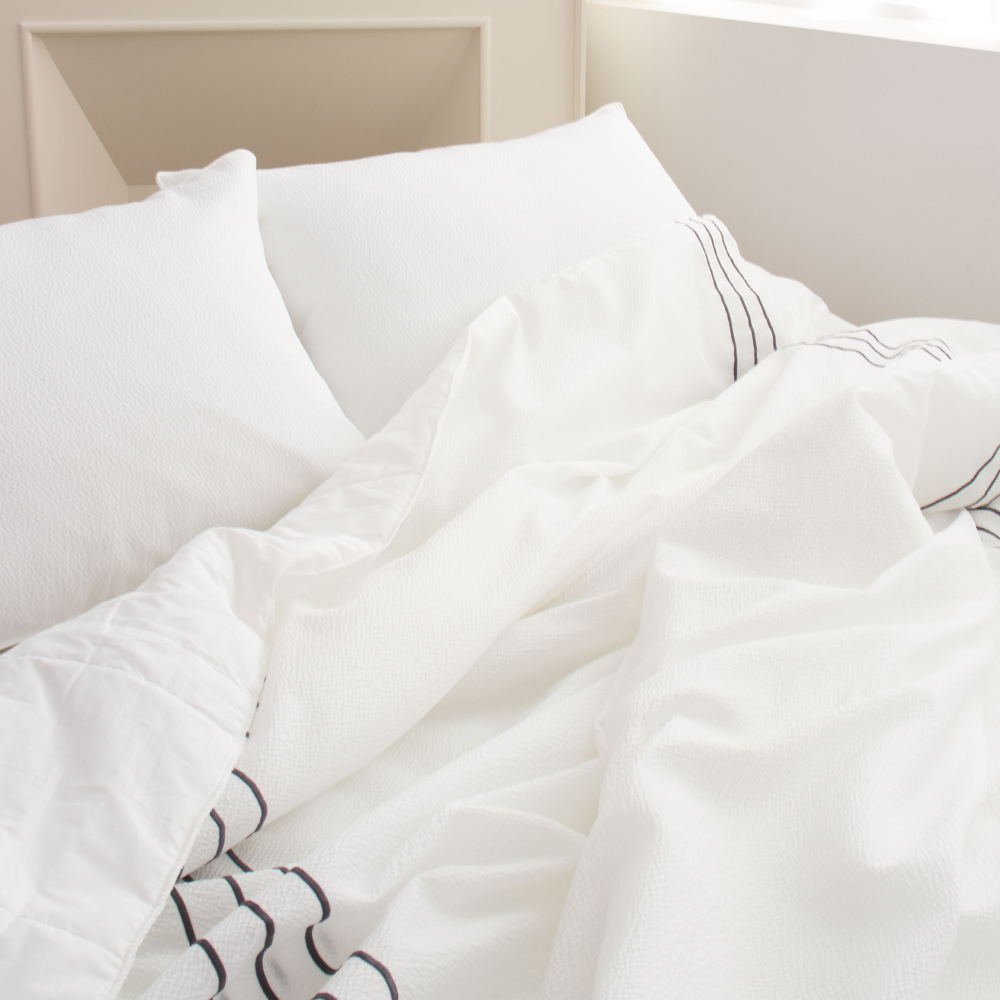 Flua Snow Comforter Set Queen - WHITE