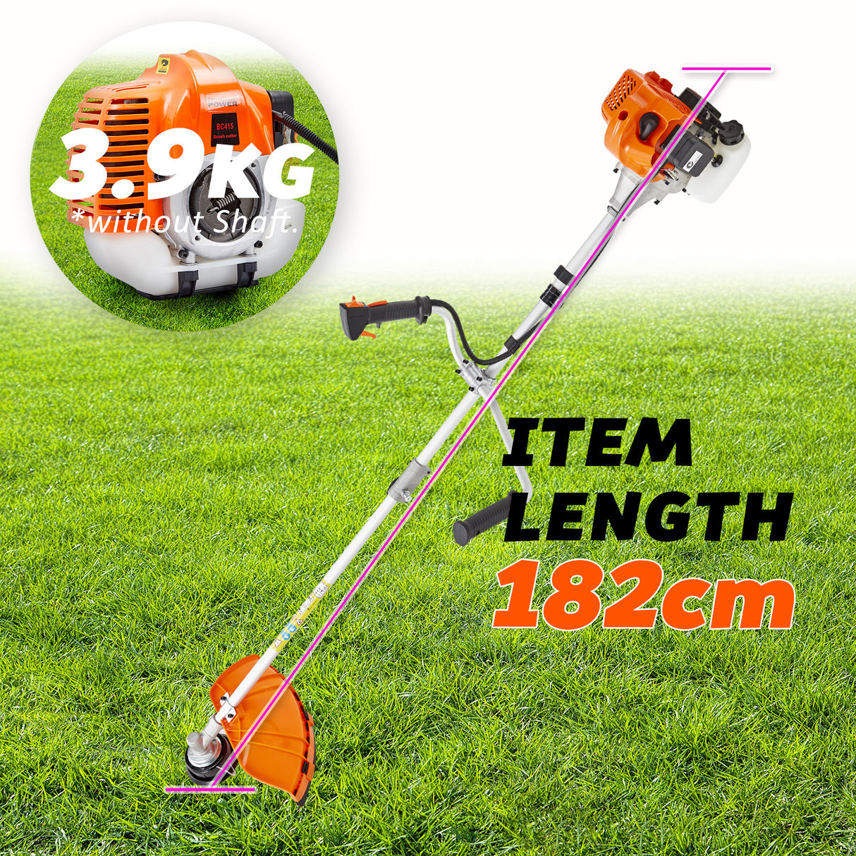 43cc Brush Cutter Whipper Snipper + 4 Blades