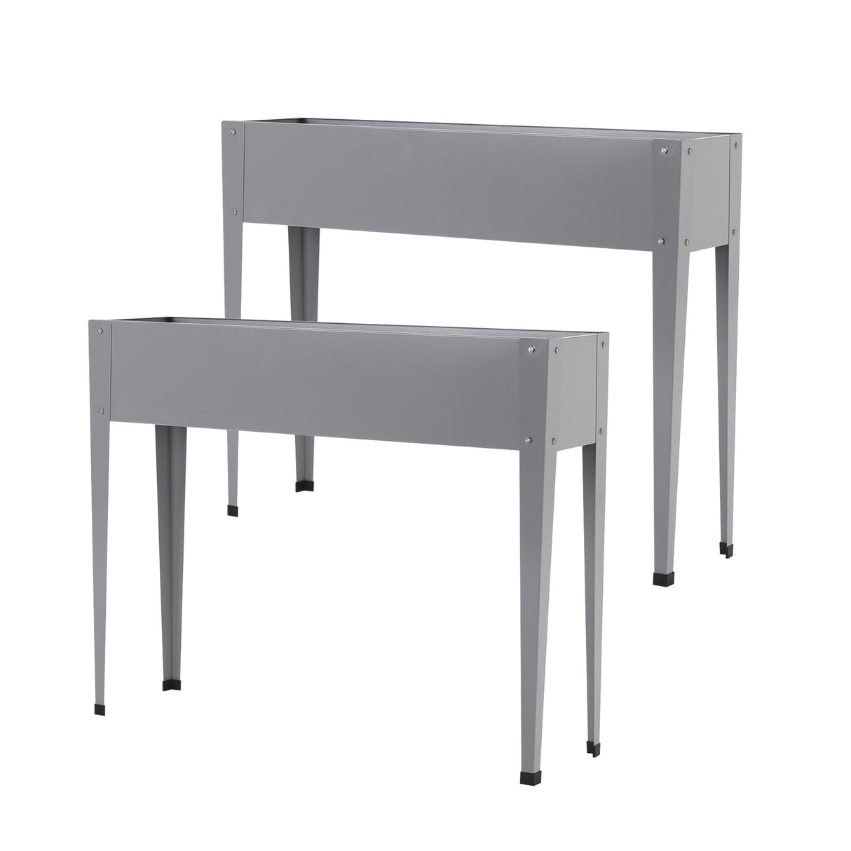 2X Raised Garden Bed With Stand 100 x 27 x 80cm - GREY