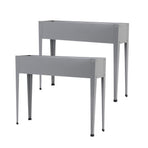 2X Raised Garden Bed With Stand 100 x 27 x 80cm - GREY