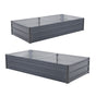 2X Raised Garden Bed Rectangular 150 x 90 x 30cm - GREY
