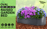 Raised Garden Bed Oval 160 x 80 x 45cm - GREY