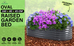 Raised Garden Bed Oval 160 x 80 x 45cm - GREY