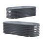 2X Raised Garden Bed Oval 160 x 80 x 45cm - GREY