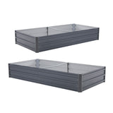 2X Raised Garden Bed Rectangular 180 x 90 x 30cm - GREY