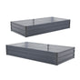2X Raised Garden Bed Rectangular 180 x 90 x 30cm - GREY