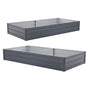 2X Raised Garden Bed Rectangular 210 x 90 x 30cm - GREY