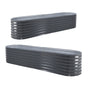2X Raised Garden Bed Oval 240 x 80 x 45cm - GREY