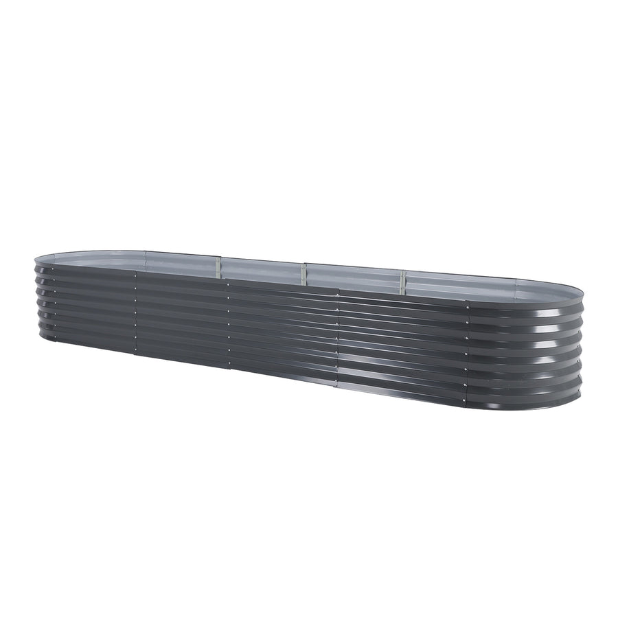 Raised Garden Bed Oval 320 x 80 x 45cm - GREY