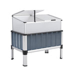 Raised Garden Bed With Cold Frame Greenhouse Cover 80 x 47.5 x 75cm - GREY