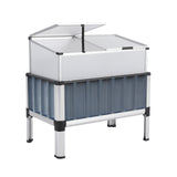 Raised Garden Bed With Cold Frame Greenhouse Cover 80 x 47.5 x 75cm - GREY