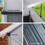 Raised Garden Bed With Cold Frame Greenhouse Cover 80 x 47.5 x 75cm - GREY