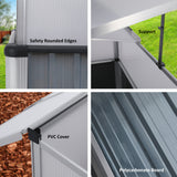 2X Raised Garden Bed With Cold Frame Greenhouse Cover 80 x 47.5 x 75cm - GREY - Top-Down View