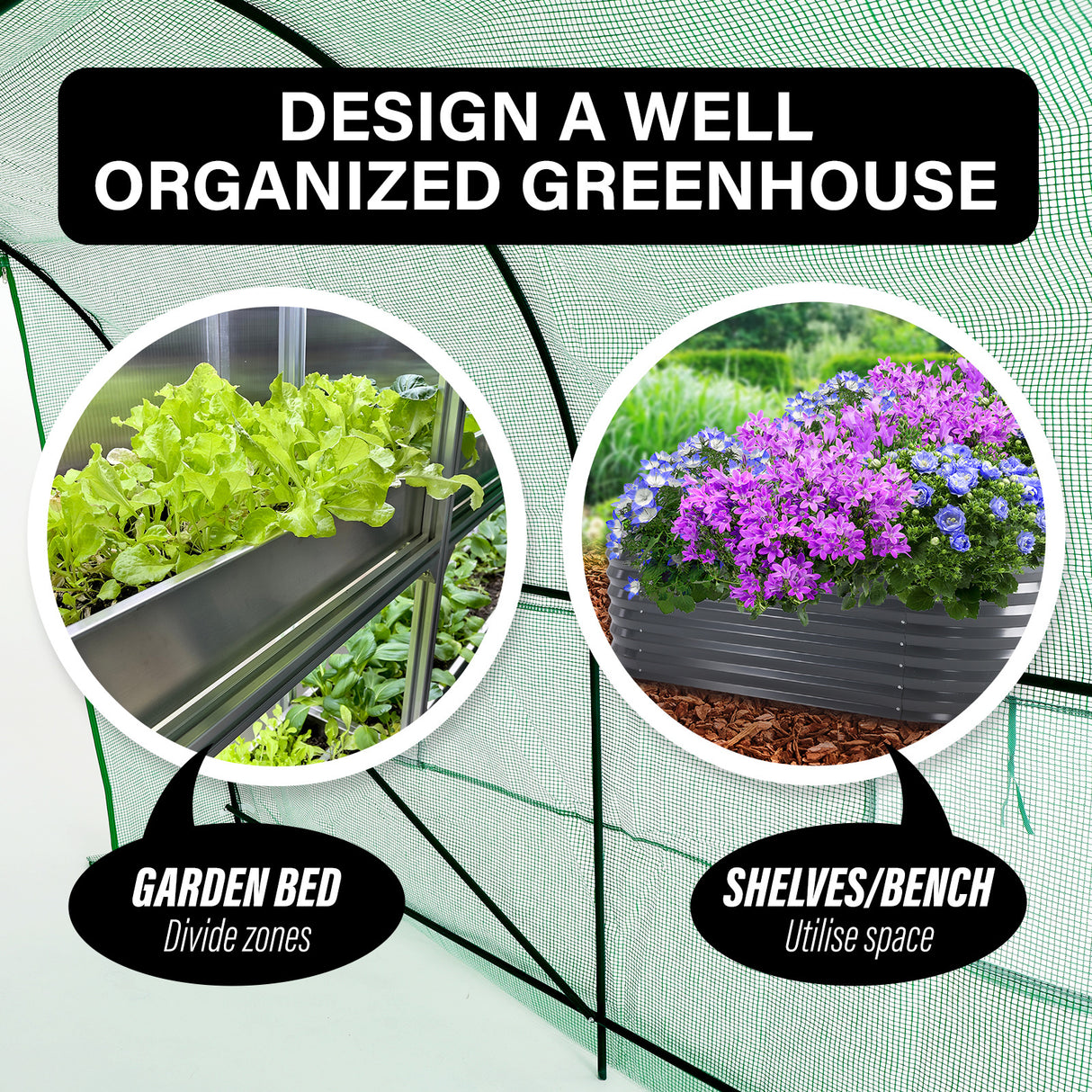 3x2x2M Greenhouse PE Dome Tunnel - GREEN