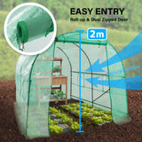 3x2x2M Greenhouse PE Dome Tunnel - GREEN - Low Angle