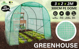 3x2x2M Greenhouse PE Dome Tunnel - GREEN - Front View