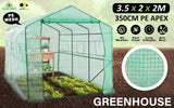 3.5x2x2M Greenhouse PE Apex Roof - GREEN