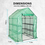 143cm Greenhouse PE Apex Roof Cover Only - GREEN