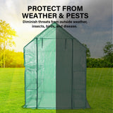 143cm Greenhouse PE Apex Roof Cover Only - GREEN