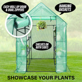 143cm Greenhouse PE Apex Roof Cover Only - GREEN - 45-Degree Angle