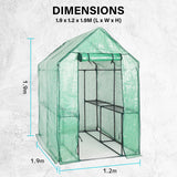 190cm Greenhouse PE Apex Roof Cover Only - GREEN