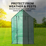 190cm Greenhouse PE Apex Roof Cover Only - GREEN - Side View