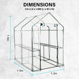 190cm Greenhouse PVC Apex Roof Cover Only - CLEAR - Close-Up Angle