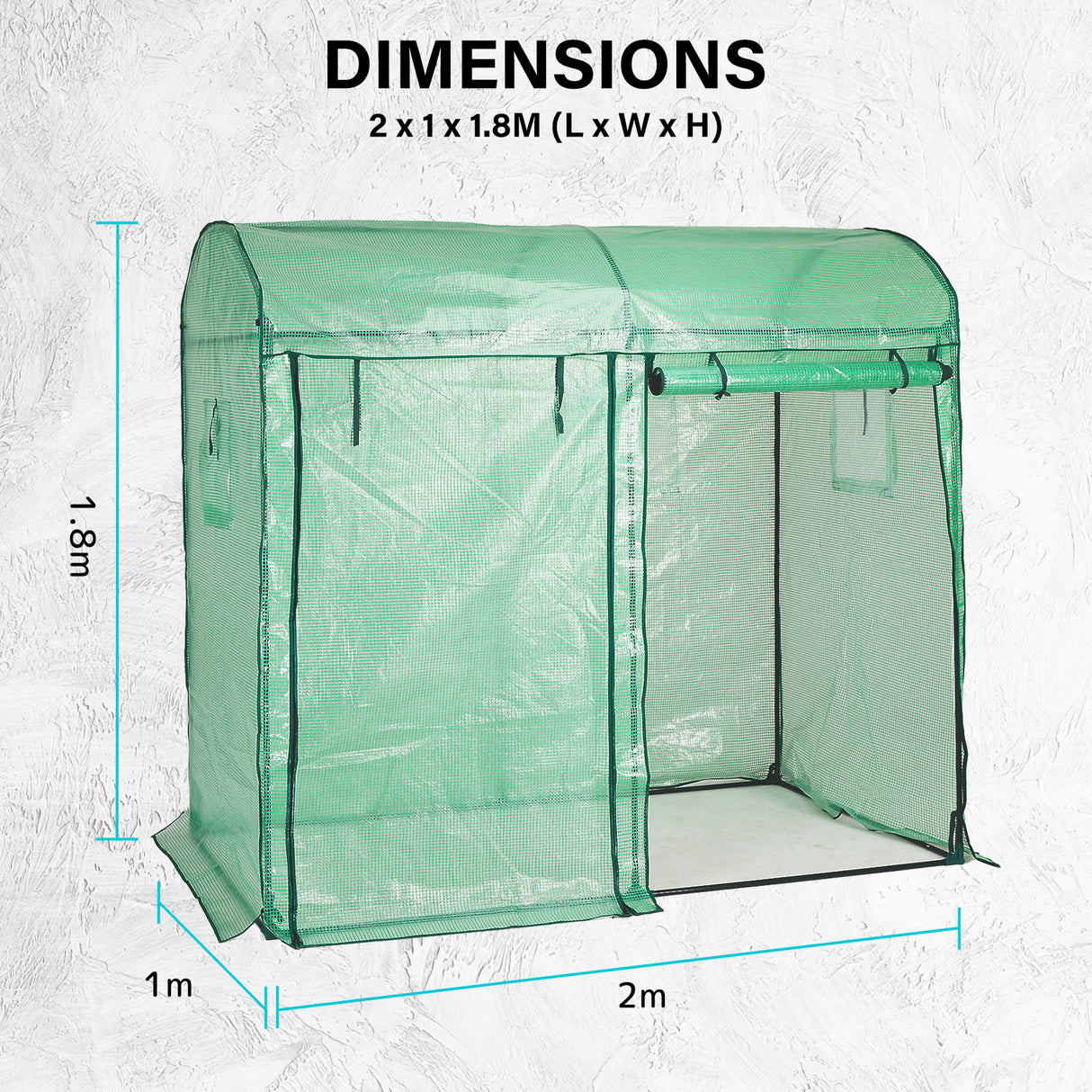 200cm Greenhouse PE Dome Roof Cover Only - GREEN