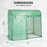200cm Greenhouse PE Dome Roof Cover Only - GREEN - Close-Up Angle