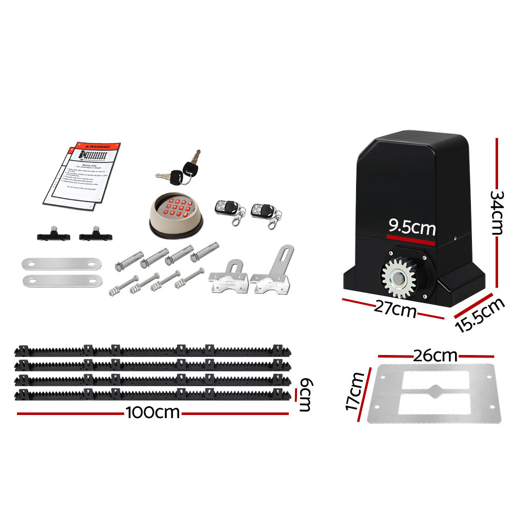 Automatic Sliding Gate Opener Kit Keypad 4M 1000KG