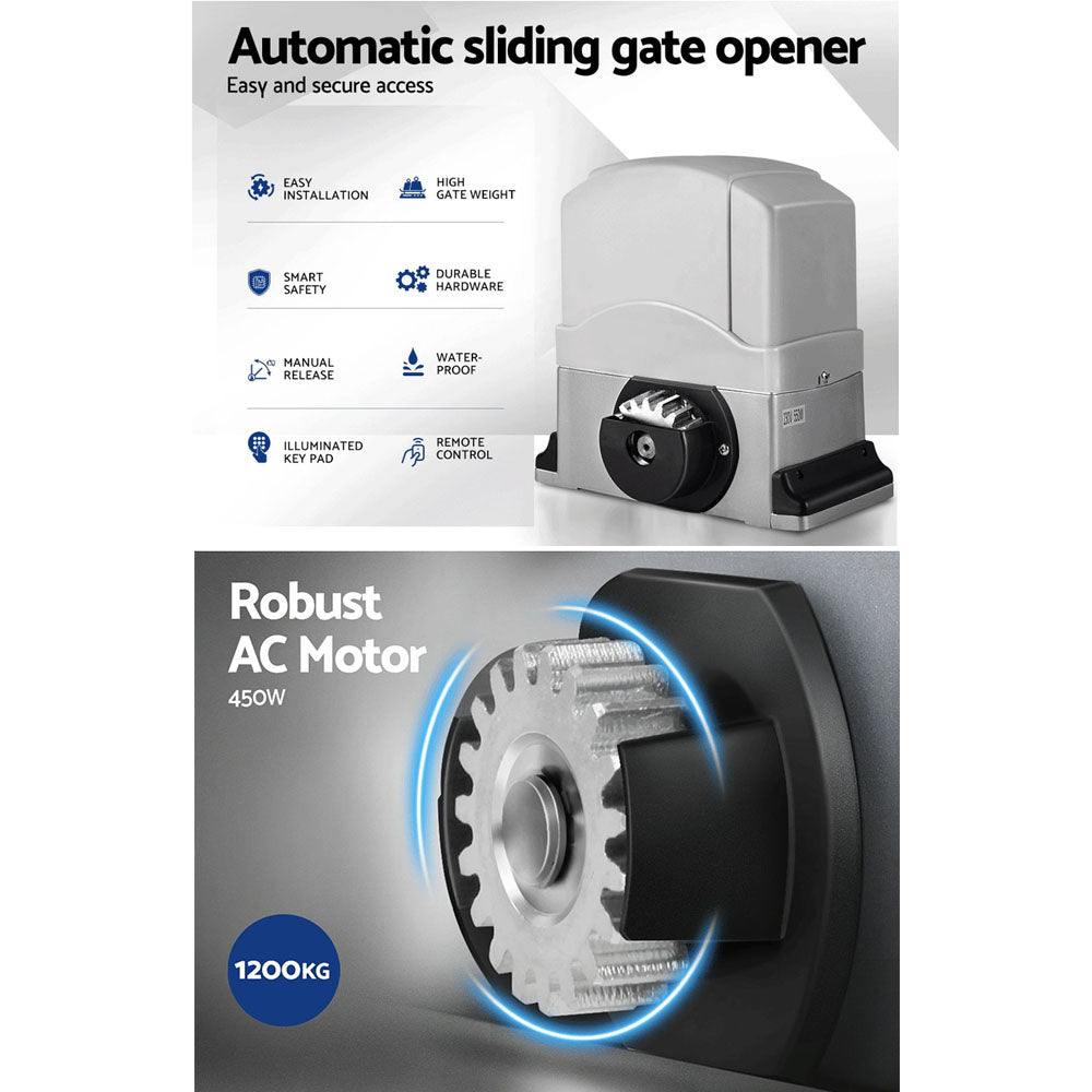 Automatic Sliding Gate Opener Kit 4M 1200KG