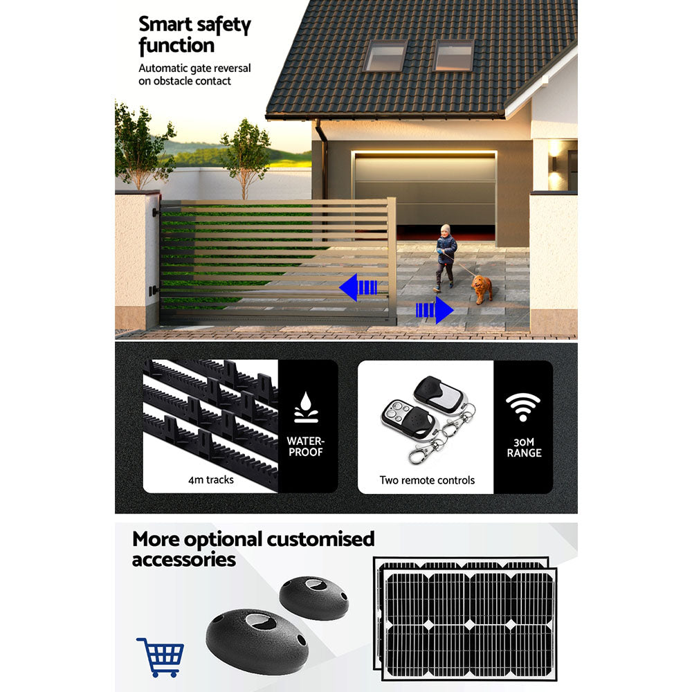 Automatic Sliding Gate Opener Kit 4M 1800KG