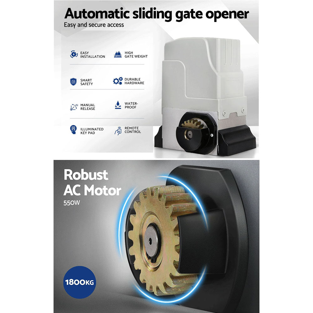 Automatic Sliding Gate Opener Kit 6M 1800KG