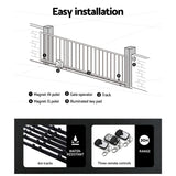 Lockmaster Automatic Sliding Gate Opener Kit 40W Full Solar Electric 6M 600KG - Rear View