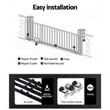 Lockmaster Automatic Sliding Gate Opener Kit 10W Solar Panel Electric 4M 600KG