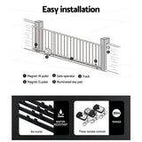 Lockmaster Automatic Sliding Gate Opener Kit 10W Solar Panel Electric 4M 600KG - Rear View