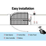 Single Swing Gate Opener 600KG 20W Solar Panel - Close-Up Angle