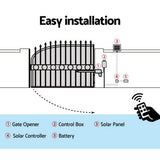 LockMaster Single Swing Gate Opener 500KG 10W Solar Panel - Close-Up Angle