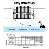 Lockmaster Single Swing Gate Opener 40W Full Solar Power Automatic 300KG 5M - Rear View