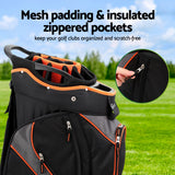 Everfit 14 Ways Dividers Golf Bag Stand Insulated Carry Bag Zippered Rain Cover - Top-Down View
