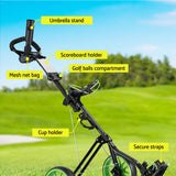 Everfit Golf Buggy Quick Folding Trolley Golf Cart 3 Wheels Height Adjustable - 45-Degree Angle