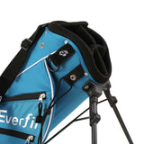 Everfit Golf Clubs Set Junior Right Handed Golf Wedges Iron Golf Stand Bag - Top-Down View