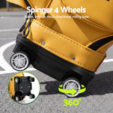 Everfit Golf Cart Bag Rolling Buggy Club Organiser Synthetic Leather Yellow - 45-Degree Angle