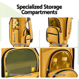 Everfit Golf Cart Bag Rolling Buggy Club Organiser Synthetic Leather Yellow - Low Angle