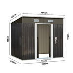 Livsip Garden Shed 1.94x1.21M Workshop Cabin Metal House