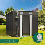 Livsip Garden Shed 1.94x1.21M Workshop Cabin Metal Base - 45-Degree Angle
