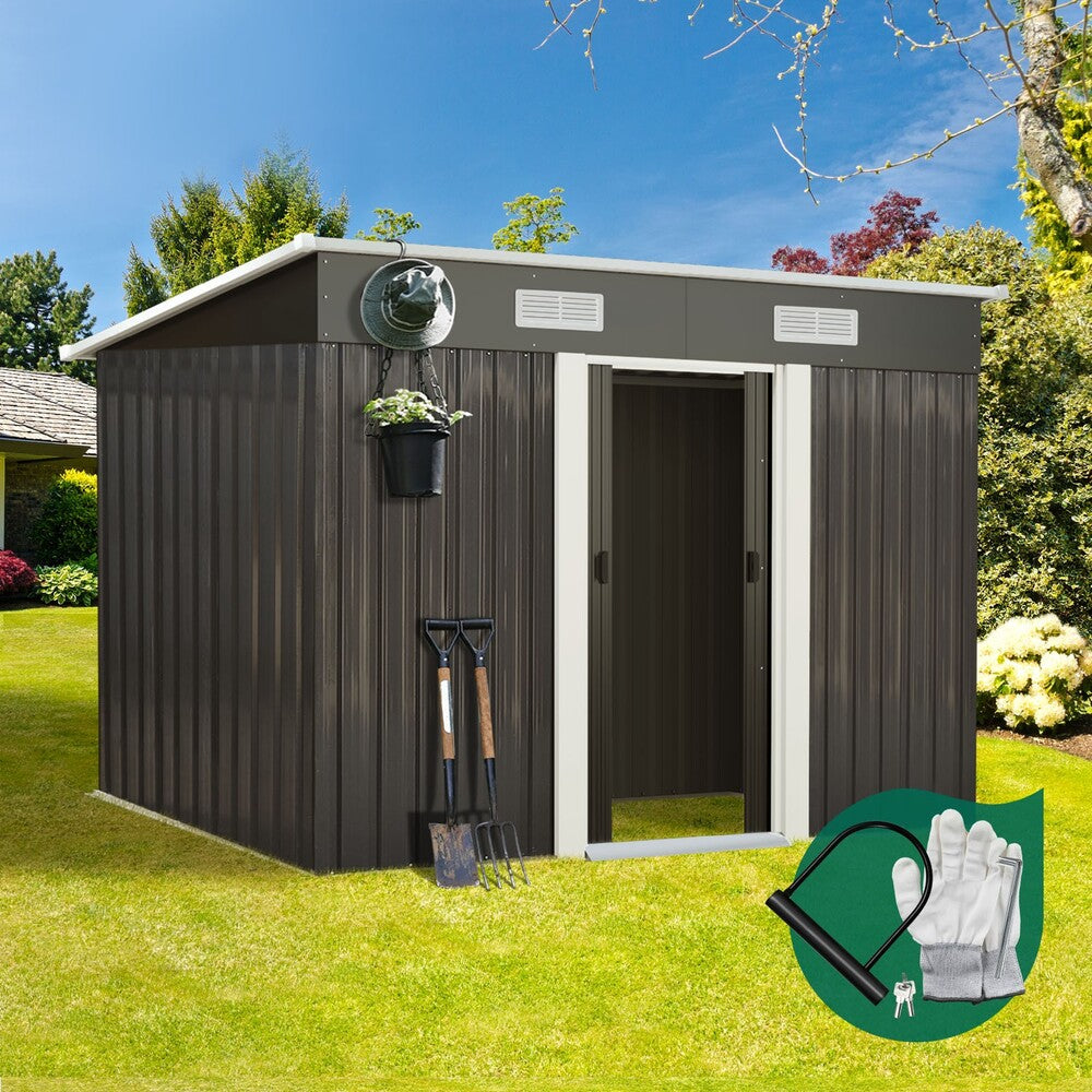 Livsip Garden Shed 2.38x1.31M Workshop Cabin Metal House